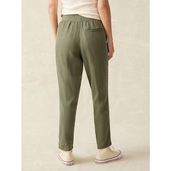 Faherty Arlie Pull On High Waisted Tapered Utility Pants Thyme Women's Size XL - Picture 2 of 11